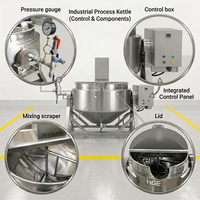HUAGANG Kommerzieller 1000kg/h Edelstahl-Mehrfuel-Konfitürenkochkessel mit Schaber, Mixer und kippbarem Doppelmantelkessel
