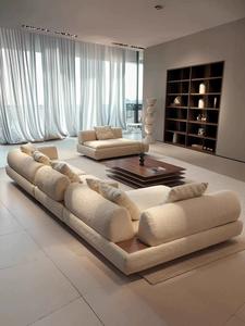 أطقم كنبات وأثاث غرف معيشة بتصميم إيطالي فاخر، كنبة سرير مقطعية من قماش المايكروفايبر قابلة للتخصيص - Product Image 5