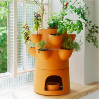 Pot de jardinage en terre cuite pour la maison et le jardin, style mignon, composteur de légumes avec emballage personnalisé