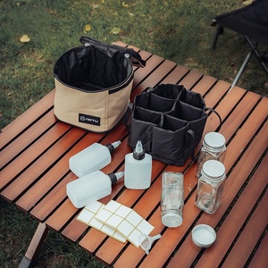 Di động ngoài trời nấu ăn nhà bếp tổ chức trường hợp cắm trại chai dầu lưu trữ Bag Set với Phễu và nhãn cho gia vị - Product Image 3