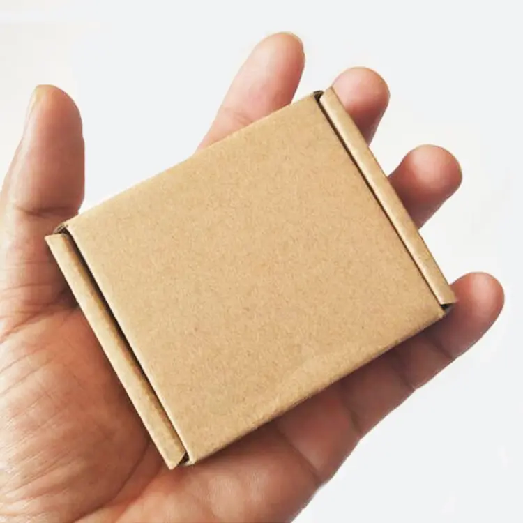 Simple Plain Mini Folding Box Paper Kraft Corrugated Packing Accessory Small Shipping Boxes For Packaging Fashion Accessories