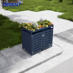 Outdoor <strong>Storage</strong> Shed Recycling Rubbish <strong>Bins</strong> Wheelie <strong>Bins</strong> Trash Cans Garden Aluminium Trash Can - Product Image 4