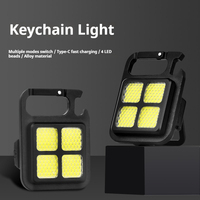Mini lampe torche LED COB rechargeable par USB, multifonctionnelle, portable, puissante, pour travaux en extérieur, avec porte-clés