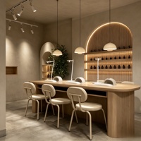 Station de manucure, mobilier de salon de beauté, aménagement complet sur mesure, design intérieur de salon de coiffure, décoration et rénovation de salon de barbier