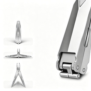 Coupe-ongles portable en acier inoxydable, grande ouverture, lame incurvée, ultra fin, pliable, pour adultes - Product Image 2