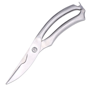 Tijeras de Cocina de Acero Inoxidable 4 en 1 Semiautomáticas con Mangos de Madera y Negros para Cortar Carne y Huesos - Product Image 2