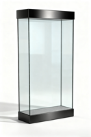 Vitrine d'exposition de bijoux moderne en verre noir carré, vitrine sur piédestal avec verre trempé pour la vente au détail et les musées