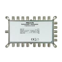 MSQ516 5x16 Terminal Satellite Multiswitch 950-2150MHz avec Amplificateur 4 SAT + 1 Terre en 16 Sorties Quattro Quad LNB 4K Ultra HD DVB-S2