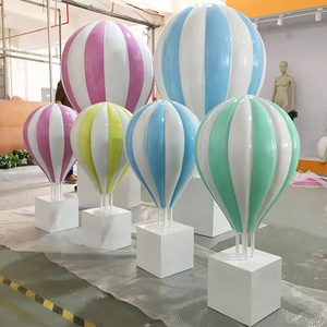 Sculpture de <span class=keywords><strong>montgolfière</strong></span> moderne grandeur nature - <span class=keywords><strong>Art</strong></span> fantaisiste en fibre de verre peint à la main pour jardins extérieurs, temples, villas, parcs à thème - Product Image 6