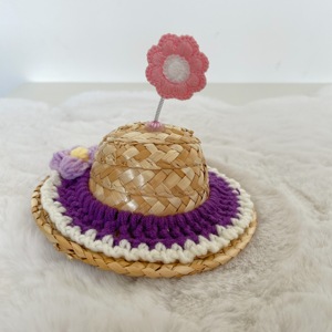 Nuevo Sombrero para Mascotas de Poliéster, Plástico y Nailon con Patrón Sólido para Perros/Gatos Pequeños - Accesorios de Moda para Mascotas de Verano/Invierno - Product Image 3