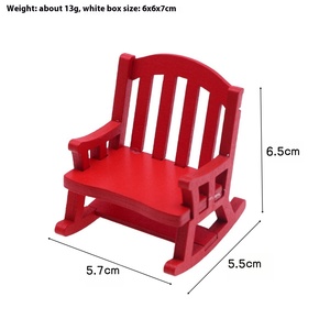 Stile europeo in miniatura sedia a dondolo in legno Vintage modello di mobili per la piccola casa delle bambole legno artigianato scatole di legno cartelli da parete - Product Image 2