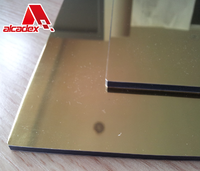 Panel Compuesto de Aluminio Tipo Espejo Dorado/Plateado, Lámina ACM ACP, Venta Directa de Fábrica