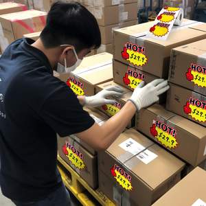 Tùy Chỉnh Tự Dính Trống Bán Sticker Có Thể Ghi Có Thể Tháo Rời Không Thấm Nước Nhãn Starburst Dấu Hiệu Giá Thẻ Sticker Bán Giấy Dấu Hiệu - Product Image 6