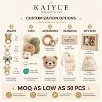KAIYUE Häkel-Spielzeug Maßgefertigtes Handgemachtes Kawaii Stofftier-Set mit Kleidern, Hüten und Accessoires