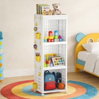 Étagère de rangement de bureau en plastique créative, moderne, à 3 niveaux, durable, mobile et sur pied