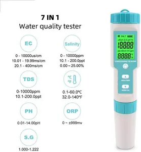 ใหม่7 In 1 PH/TDS/EC/ORP/ความเค็ม/S. G/อุณหภูมิC-700เครื่องทดสอบคุณภาพน้ำสำหรับHydroponics