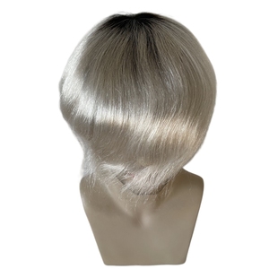 Sistemas <span class=keywords><strong>de</strong></span> Cabello Humano Virgen Indio Tono Ombre <span class=keywords><strong>Color</strong></span> T1B60ry <span class=keywords><strong>Rubio</strong></span> Platino AUS Toupee 8x10 con Unidad <span class=keywords><strong>de</strong></span> Encaje y PU para Hombres Blancos - Product Image 6