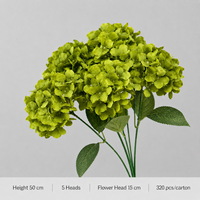 Bunga Hydrangea Buatan 5 Tangkai Warna Pink YM Wholesale, Bunga Sutra Sentuhan Asli, Buket Hydrangea Palsu untuk Dekorasi Pernikahan, Rumah, dan Acara