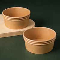Bols en papier kraft jetables en gros, biodégradables et compostables, pour la restauration à emporter et les services de traiteur