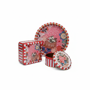 Round <b>box</b> Square <b>box</b> and Tray ( Set of 3) for christmas 158x158x80 -Dia 140x70 mm - Dia 315mm Love <b>Letter</b> Valentine And New - Product Image 2
