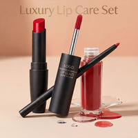 Kit de Labios de 3 Piezas HKH, Marca Privada OEM ODM, Delineador de Labios, Brillo Labial, Lápiz Labial Vegano, Resistente al Agua, Larga Duración, Logotipo Personalizado
