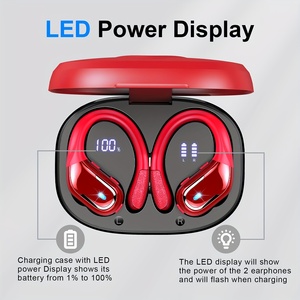 Nouveaux écouteurs sans fil pour les sports de course, écouteurs sans fil avec crochets d'oreille Pure Bass Sound, 60h <span class=keywords><strong>sur</strong></span> l'oreille casque avec double led - Product Image 5