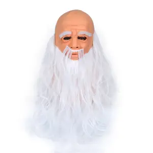 Nach Big bearded opa Masquerade ganze gesicht kopf latex seltsame halloween-party realistische alten mann maske