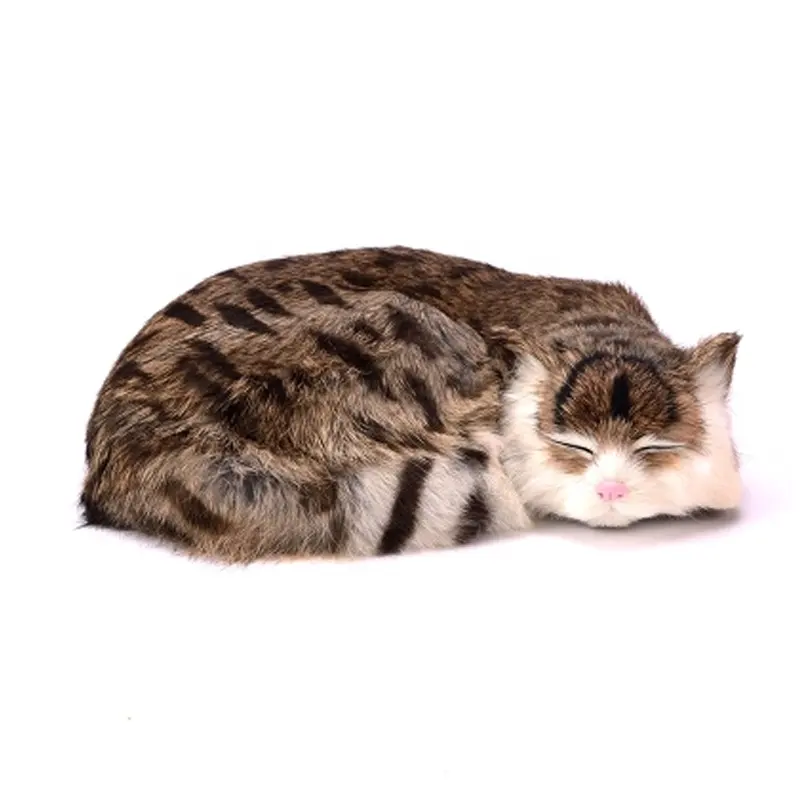 2019 Venda Quente Simulação Gatos Gatinho Soft Toy Plush Sleeping Cat Purring Cat Toy para Presente Moda Unisex 1pcs ISO9001 0-10cm