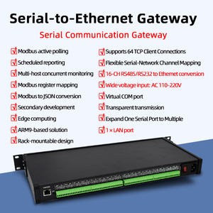Gateway de Comunicación Serial RS485 <span class=keywords><strong>232</strong></span> a Modbus TCP de 16 Puertos con un Solo Puerto Ethernet para PLC - Product Image 6