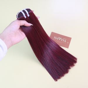 Lots de cheveux humains vietnamiens en gros, couleur vin rouge, lisses, double trame, cheveux durables pour le marché africain - Product Image 5
