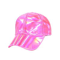Casquette de baseball 6 panneaux en PU holographique tissé, style vintage classique, personnalisable, respirante, couleur réfléchissante, sportive, en dobby