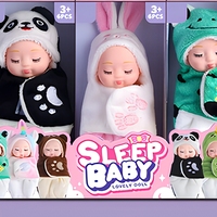 Mini poupée reborn, poupée de mode en PVC, peluche réaliste, pour 3 ans et plus, avec cape d'animal mignonne et sac de couchage, jouet cadeau