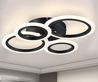 Plafonnier LED Carré Dimmable Encastré Design Nordique en Métal, Panneau Noir, Haute Qualité, pour Chambre et Intérieur