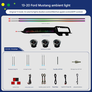 Iluminación Ambiental Interior para Automóvil Ford Mustang 13-20, <span class=keywords><strong>64</strong></span> Colores, Iluminación Dinámica con Control por Aplicación, Iluminación Ambiental Interior Automática - Product Image 5