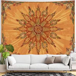 Tapiz de Pared con Estampado Floral de Poliéster, Estilo Bohemio, Decoración Rectangular, Impresión Digital, Patrón Tejido - Product Image 3