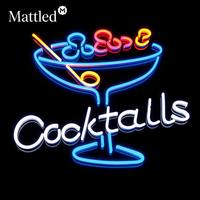 Enseigne néon LED Cocktail pour bar et décoration intérieure |   Lampe néon en silicone et acrylique rose et vert pour cuisine, cave à vin, fête, décoration murale