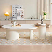 Petite Table Basse pour Studio Appartement Salon Designer Style Intégré Lumière Luxe Balcon Table Basse Blanc Pur