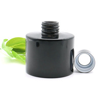 Bouteilles diffuseur de parfum en verre noir de 100 ml, pots diffuseurs ronds avec bouchons noirs 28-410