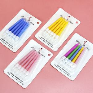 Nuovo Design di Fabbrica: Set di 10 Candele a Colonna Color Macaron in Supporti per Torte di Compleanno e Decorazioni Matrimoniali - Product Image 4