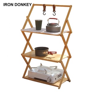 IRONDONKEY domestico <span class=keywords><strong>esterno</strong></span> Multi-strato portatile telescopico pieghevole Rack di stoccaggio da campeggio Picnic <span class=keywords><strong>tavolo</strong></span> pieghevole - Product Image 1