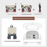 Chariot pliant manuel tout-terrain pour camping, courses et marché, avec roues robustes