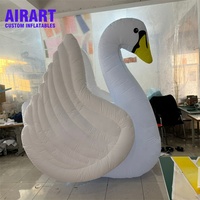 Costume gonflable de cygne blanc de décoration d'activité de défilé, mascotte gonflable de costume de grand cygne à vendre
