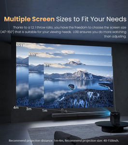 Nouvelle <span class=keywords><strong>sortie</strong></span> : projecteur LED ultra-léger 1080P 4K Ultra HD pour l'extérieur avec batterie intégrée et Android 11 pour les soirées cinéma en camping - Product Image 2