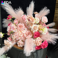 LEDA Boule de fleurs artificielles en plumes de rose rose, toile de fond en soie pour événements et mariages – Meilleure vente