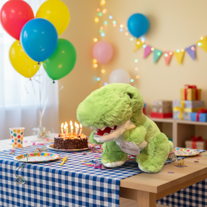 Decorazione moderna in peluche a forma di dinosauro da 11 pollici per compleanno NYFY-1267 Spedizione gratuita - Product Image 5