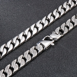 Iced Out Cuban Link Bracelet Stainless Steel Hip Hop Jewelry for <b>Men</b> Women Gold Plated Color Durable Fashion Statement Piece - Product Image 4