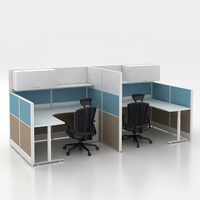 Cloisons de bureau en forme de L, postes de travail modulaires, cubicles, panneaux en aluminium et en bois, certifiés ISO9001 pour les bureaux modernes et les écoles