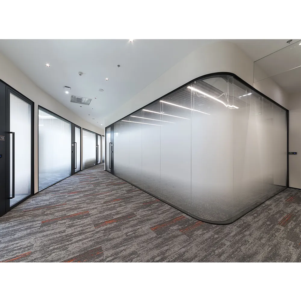 Custom made wall partition full height curved glass partition office furniture partition wall