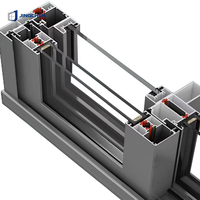Fenêtre coulissante à double vitrage en aluminium, fenêtre coulissante à triple vitrage avec verre trempé pour villas