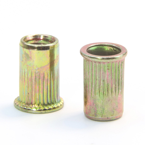 Rivet aveugle à tête plate en acier au carbone zingué jaune / acier inoxydable 304, écrou à insertion fileté M3 M4 M5 M6 M12 - Product Image 1